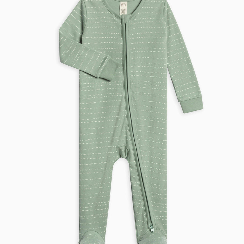 Peyton Zipper Sleeper Wave Stripe / Rain