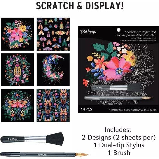 Brea Reese: Scratch Art Paper Pad - Mystical - 12 Designs
