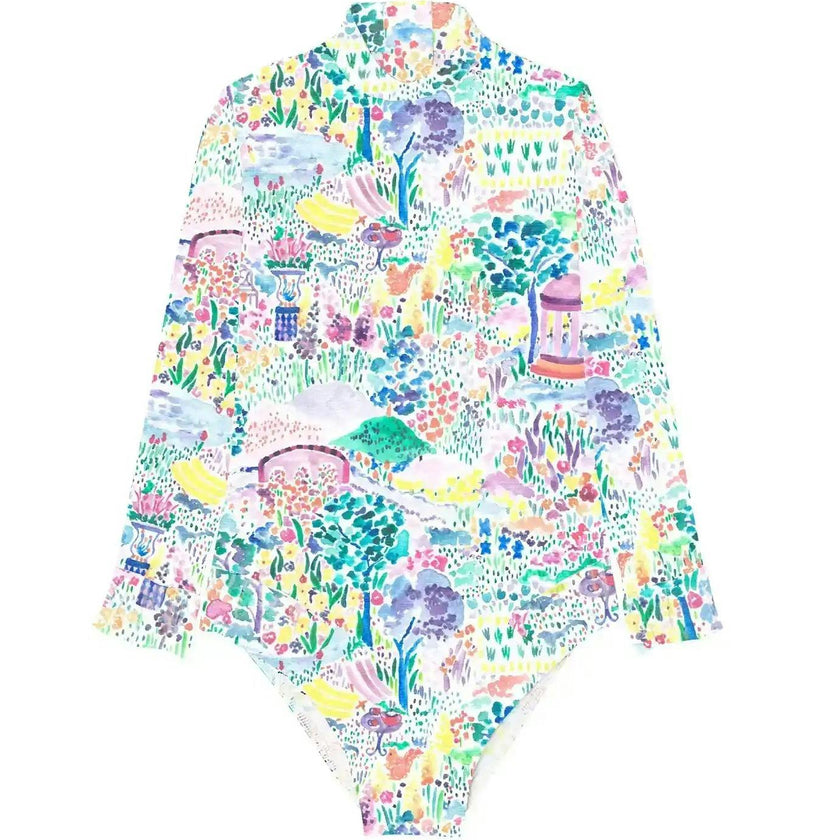Long Sleeve One-Piece Swimsuit, Pink | BLOOM