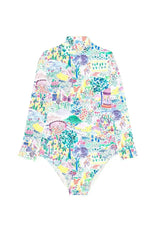 Long Sleeve One-Piece Swimsuit, Pink | BLOOM
