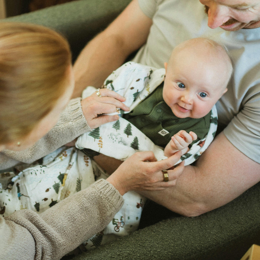 Organic Cotton Muslin Swaddle Blanket - Alpine Adventure