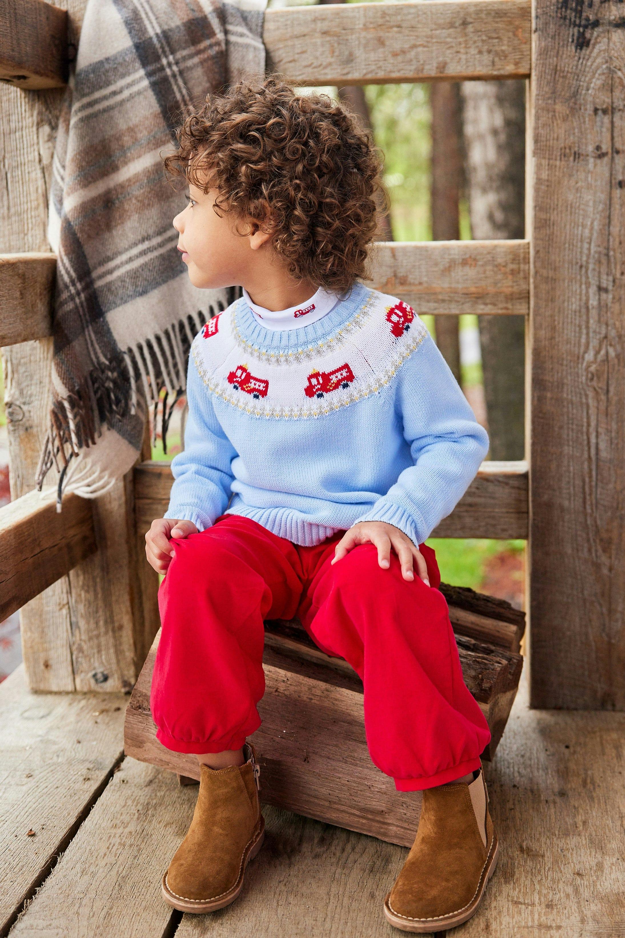 Printed Turtleneck - Fire Trucks