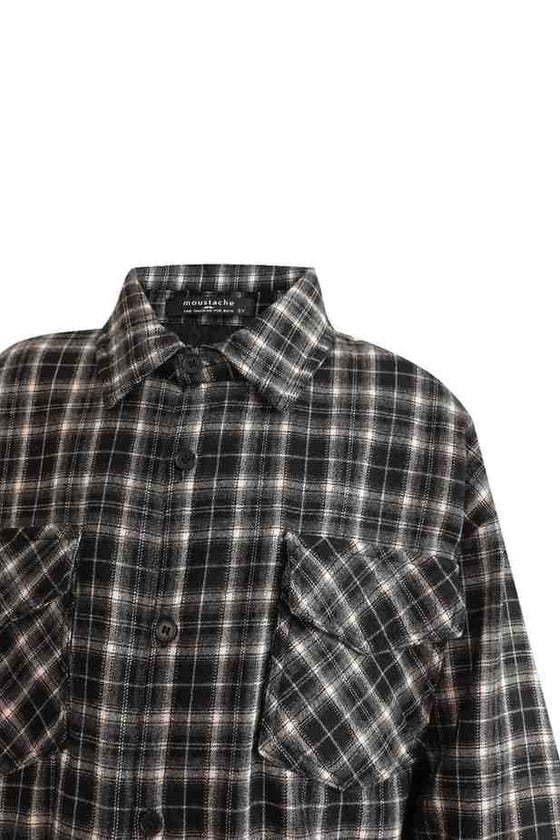 Gray Plaid Flannel Shirt