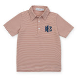 Will Boys' Performance Polo by LH Sport Orange Stripes