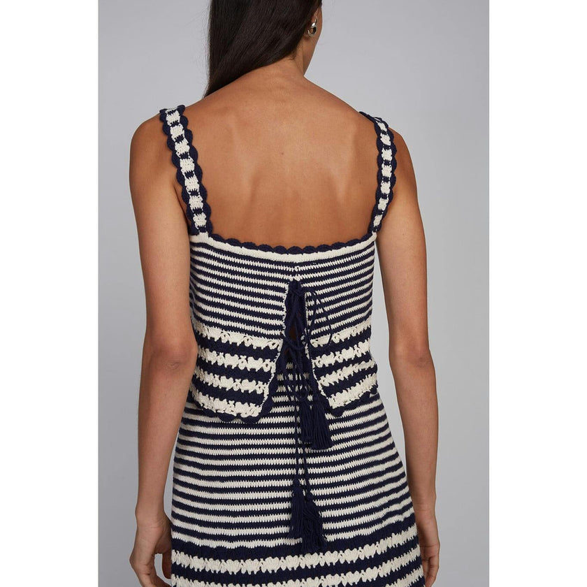 CARIA STRIPE CROCHET TOP