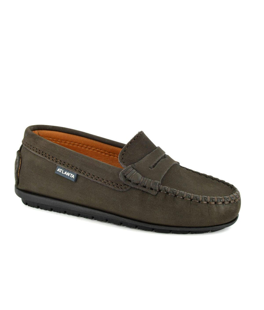 Penny Moccasin in Nubuck, Dark Brown