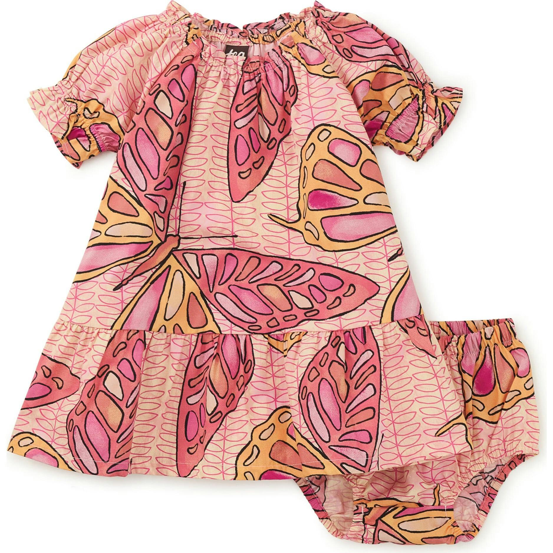 Puff Sleeve Baby Dress, Multi