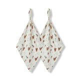 Sandcastle Organic Cotton Muslin Two-Piece Burp Cloth Set