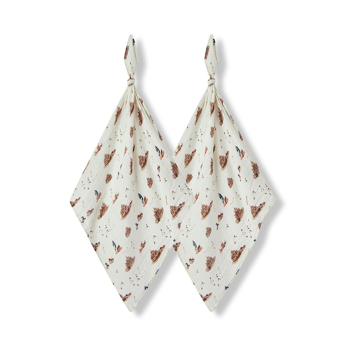 Sandcastle Organic Cotton Muslin Two-Piece Burp Cloth Set