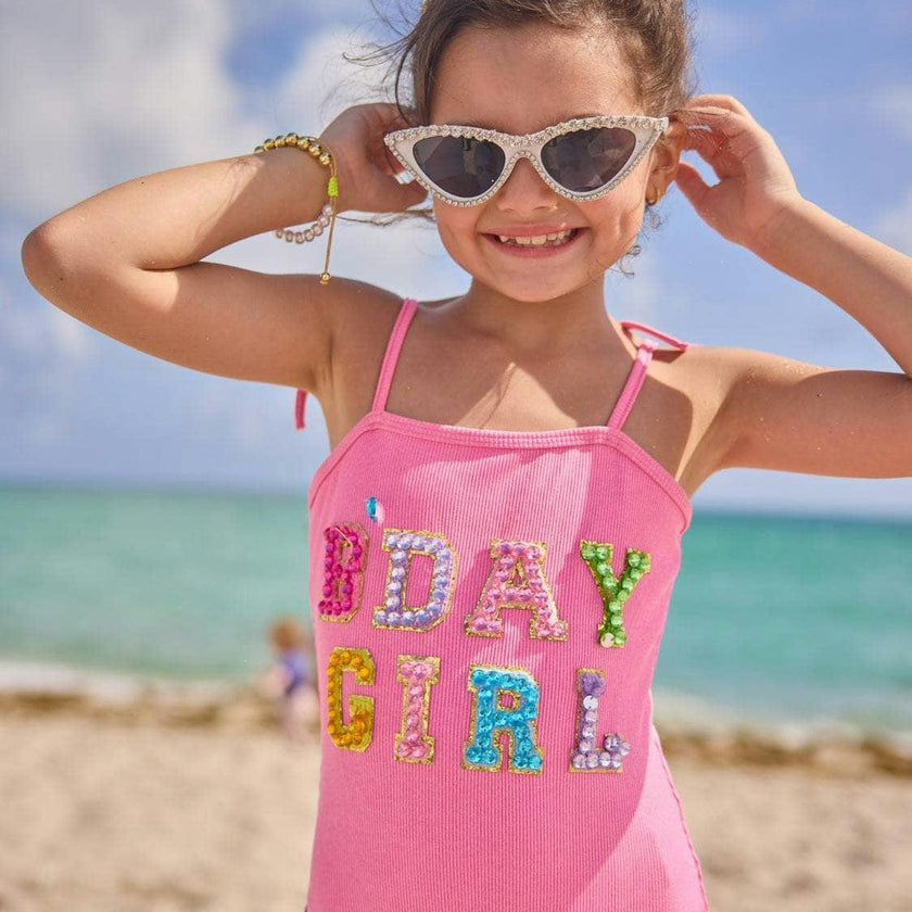 Pink Birthday Girl Gem Swimsuit