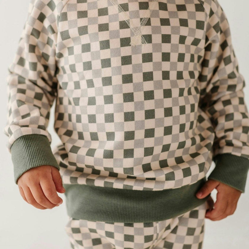 Fleece Sweatshirt Fern Checkered