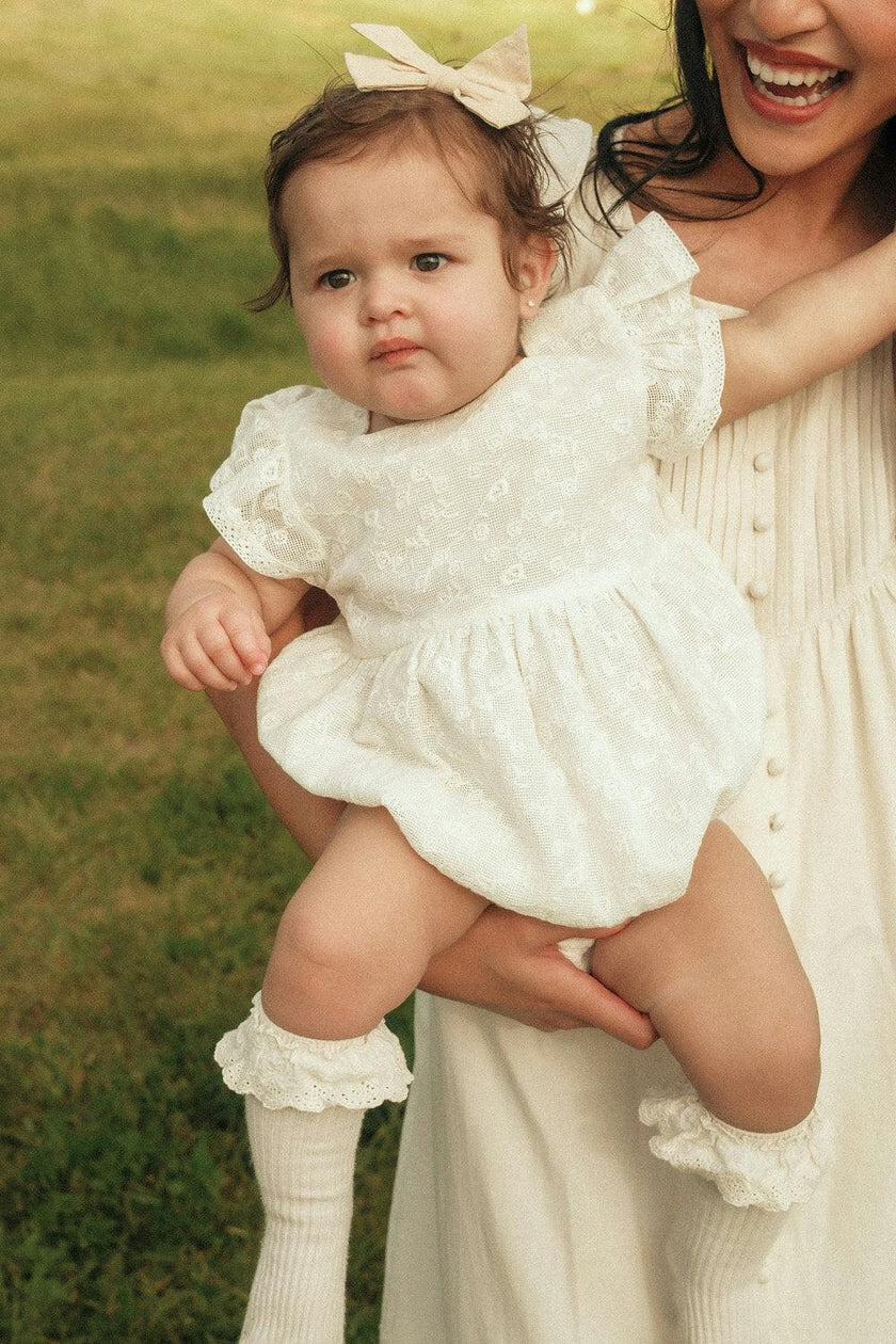 Baby Alaina Romper in Ivory