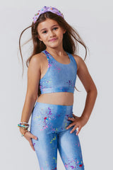 Girls Hi-Shine Scoop Neck Racer Back Sports Bra