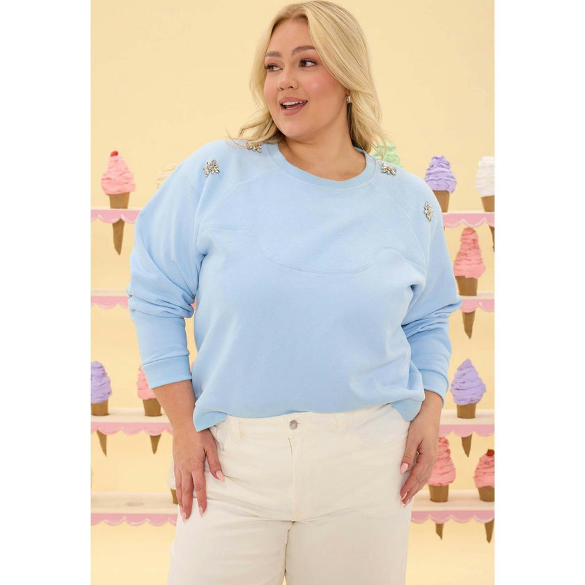 Casey Crewneck Sweatshirt in Light Blue