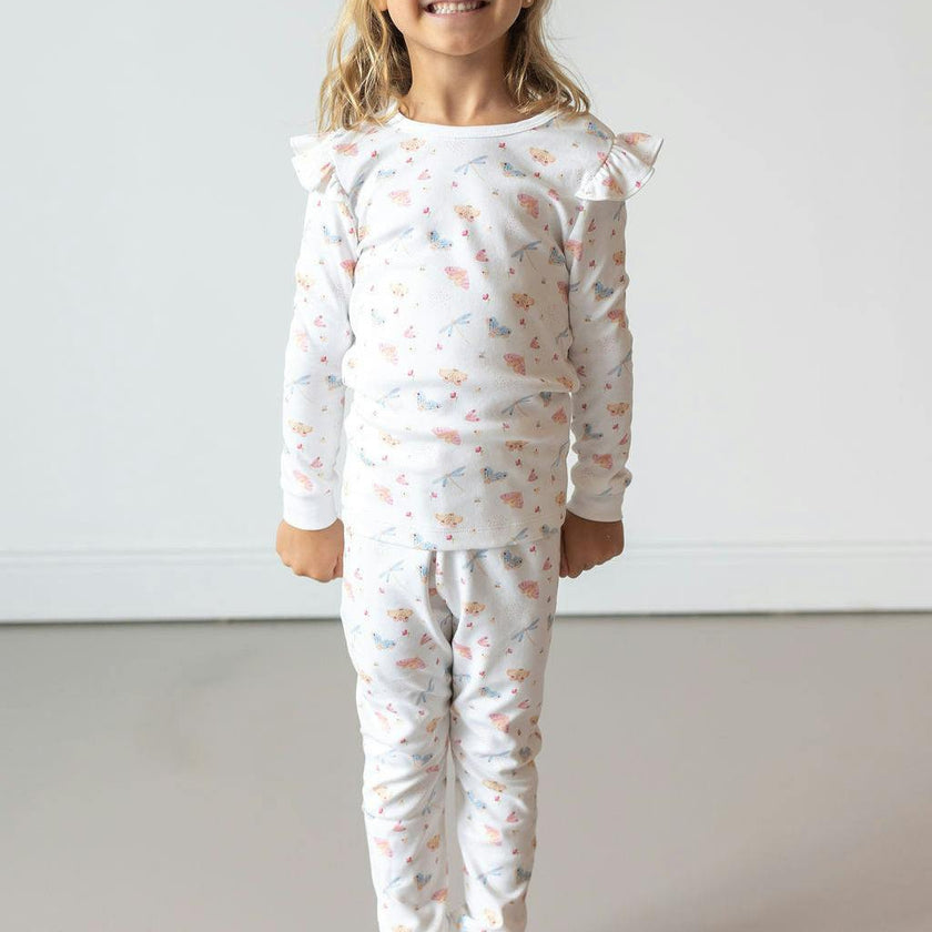 Butterflies Pima Long Pajama Set