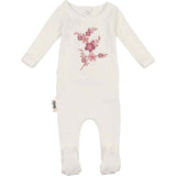Floral Embroidered Footie