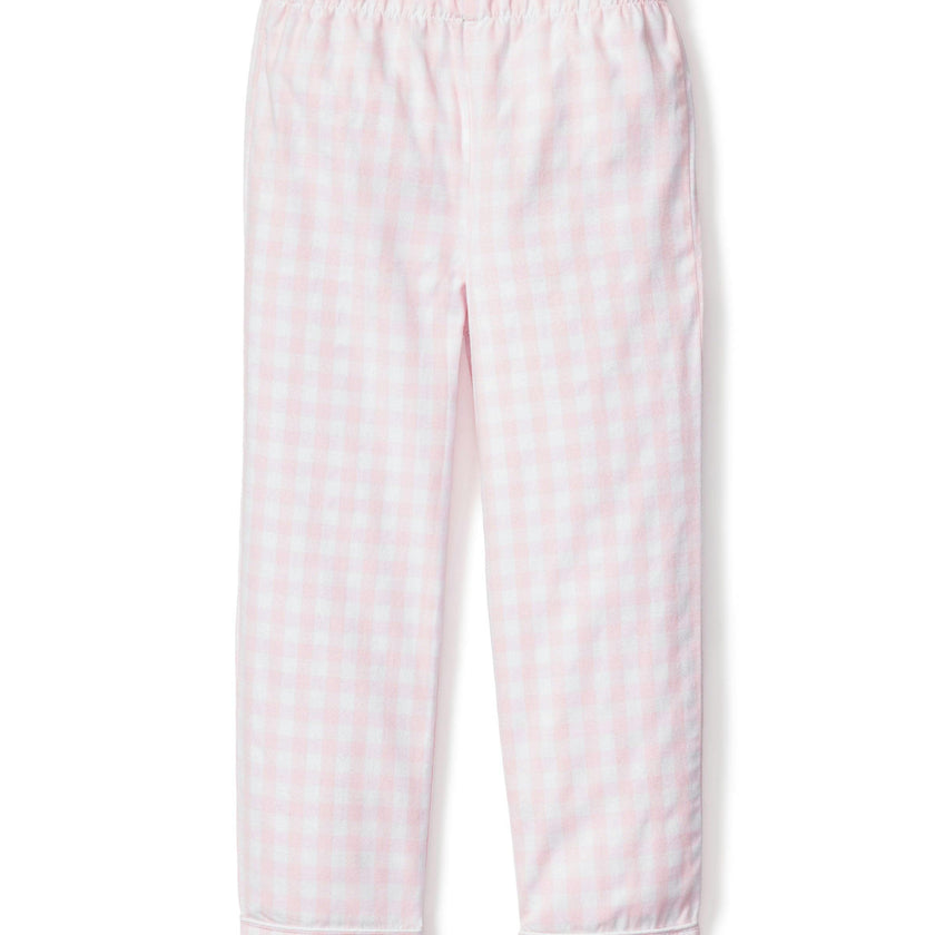 Kid's Twill Pajama Pants in Pink Gingham