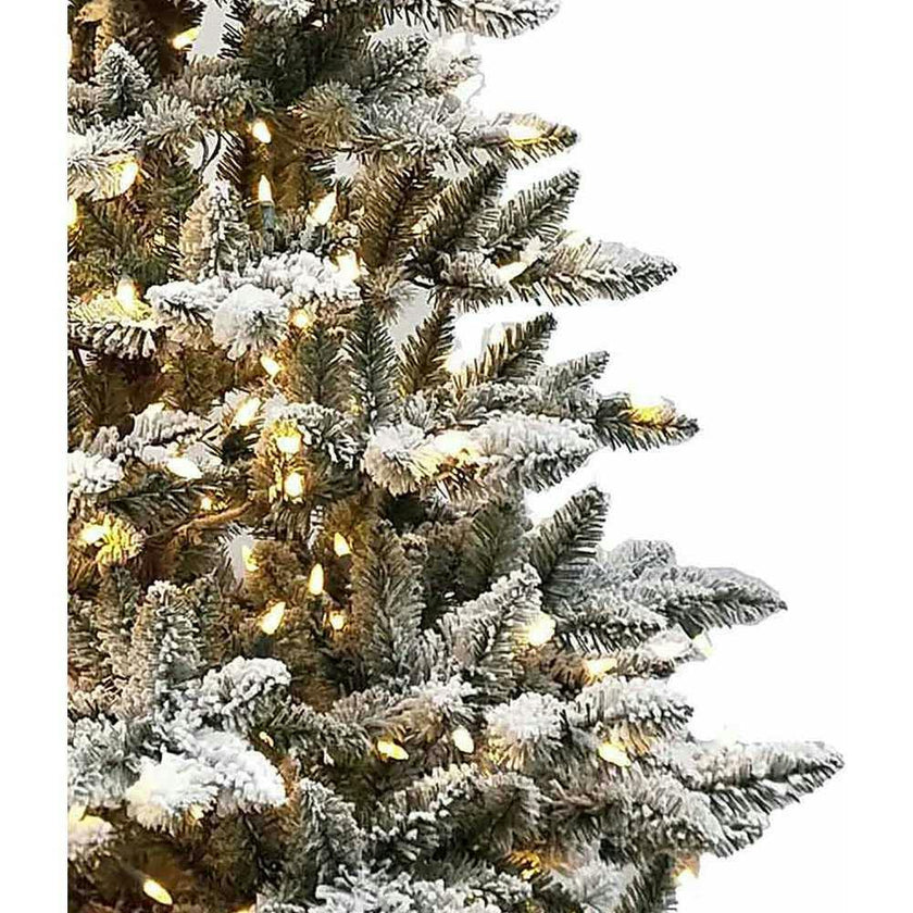 6-Foot Pre-Lit Warm White LED Snow Pine Tree