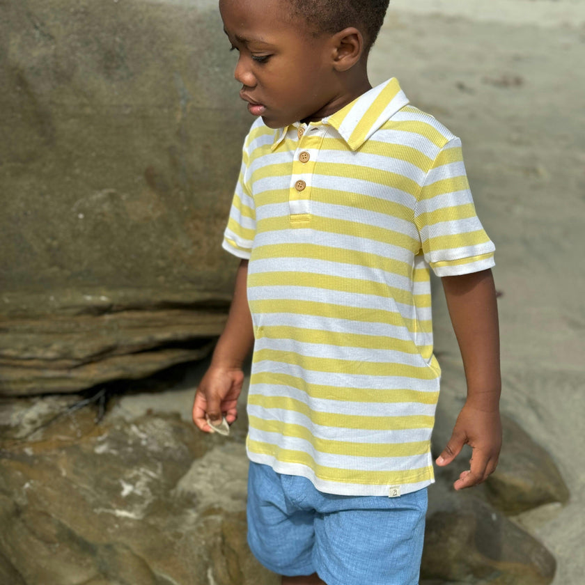 SHIPPING LEMON/WHITE STRIPE Polo