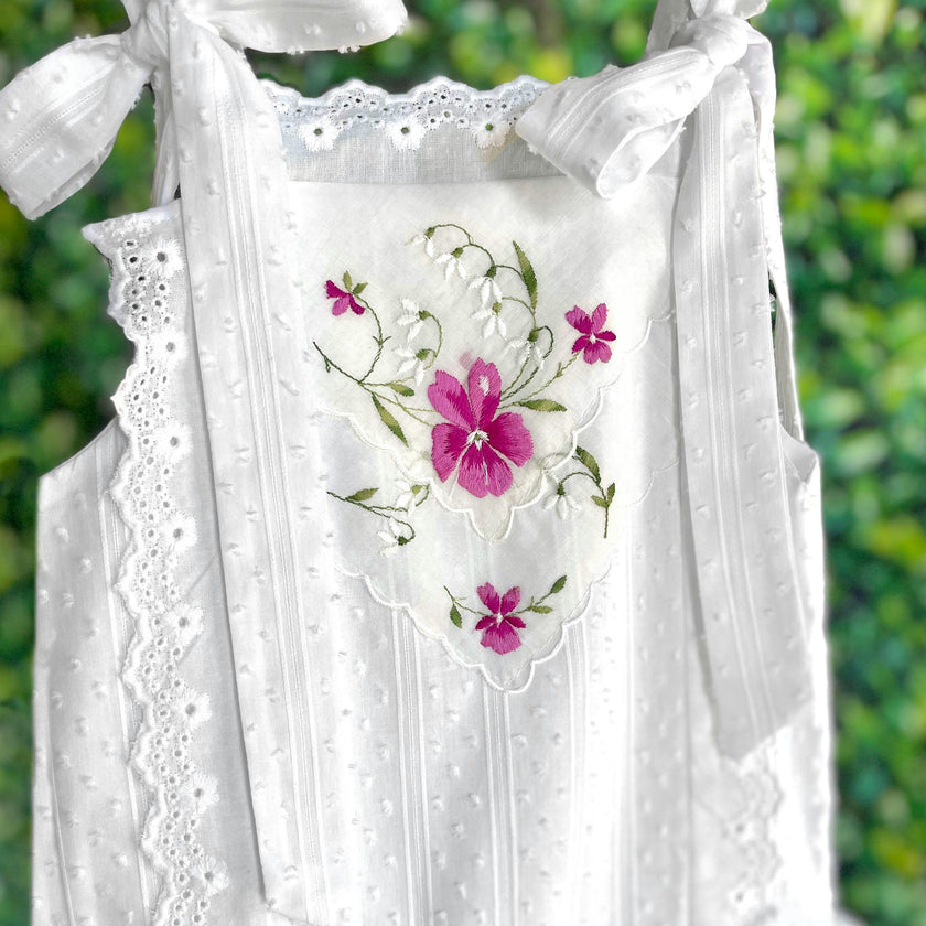 4T Drop-Waist Handkerchief Dress - Violets & Snowdrops