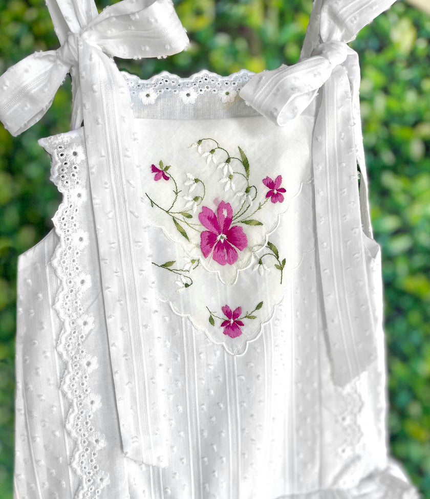 4T Drop-Waist Handkerchief Dress - Violets & Snowdrops