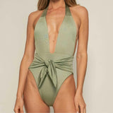 Women's Rib Tropez Tie-Up One-Piece Swimsuit