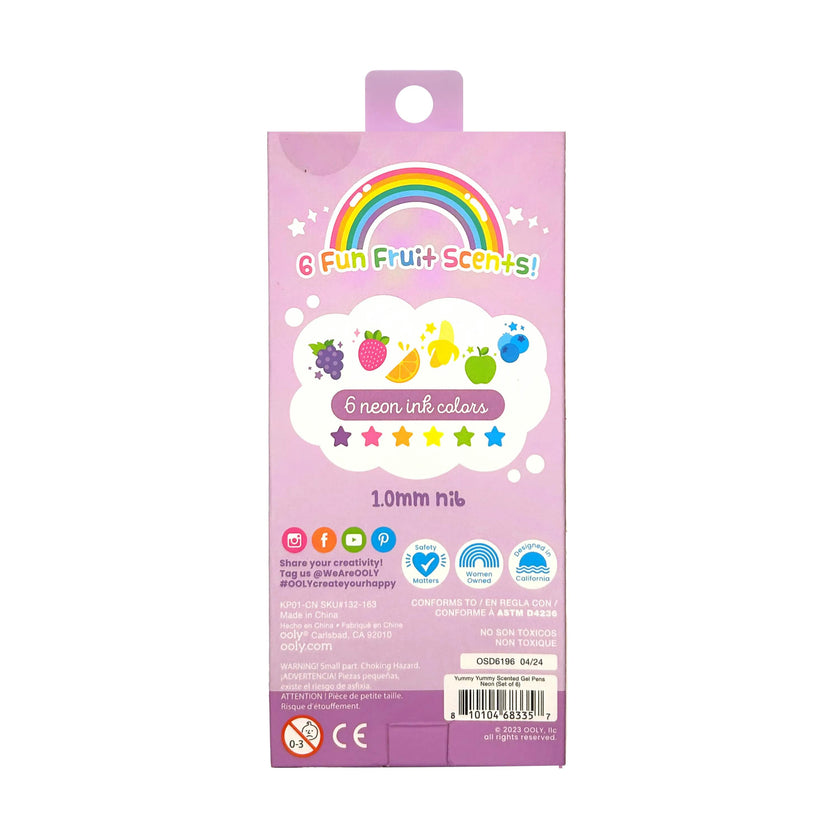 Yummy Yummy Scented Gel Pens - Neon - Set of 6