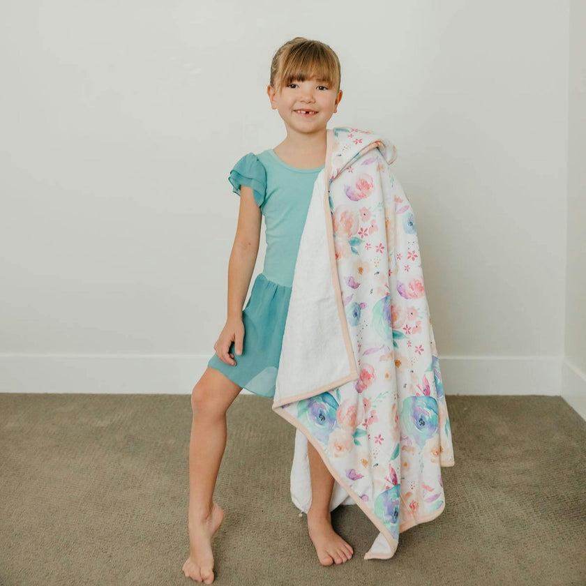 Premium Big Kid Hooded Towel - Bloom