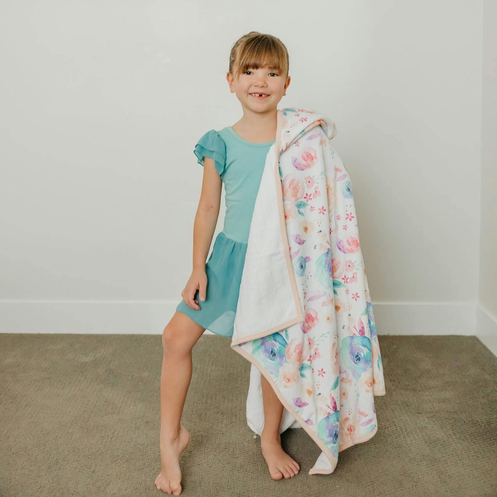 Premium Big Kid Hooded Towel - Bloom