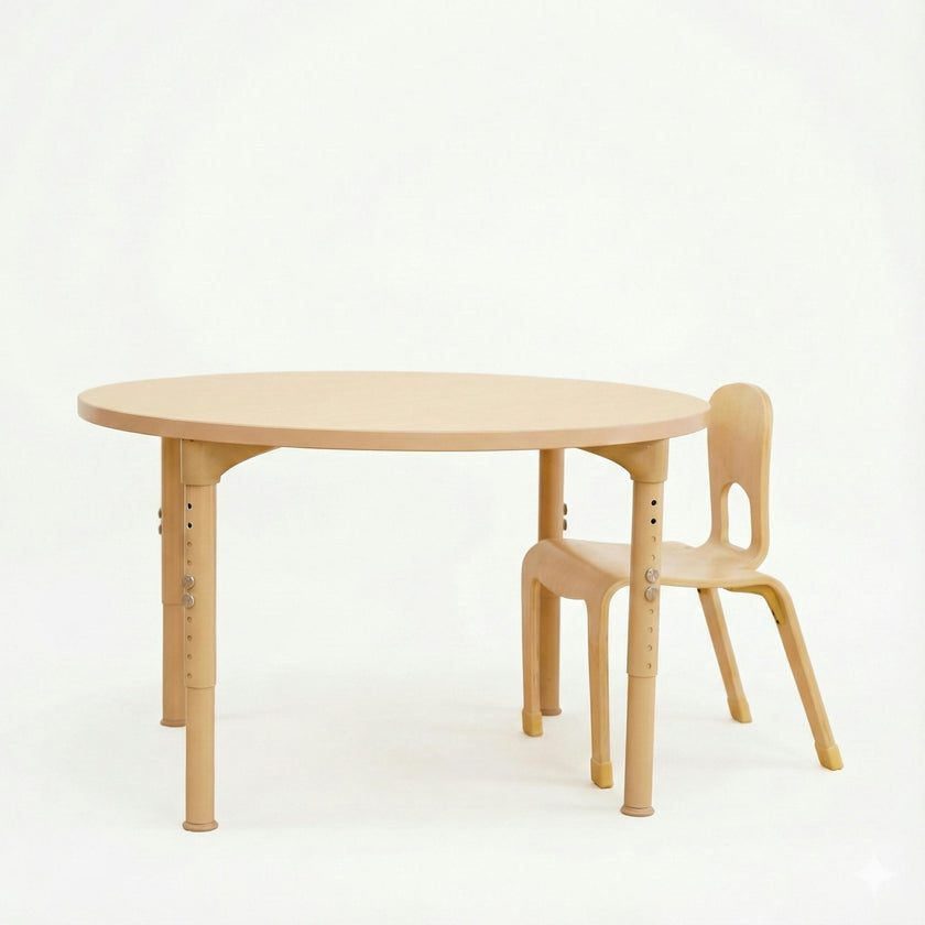 Round Adjustable Kids Table – 36" Diameter, 17" to 25" Height | Classroom, Montessori & Daycare Activity Table