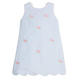 Embroidered Bow Back Dress - Watermelon