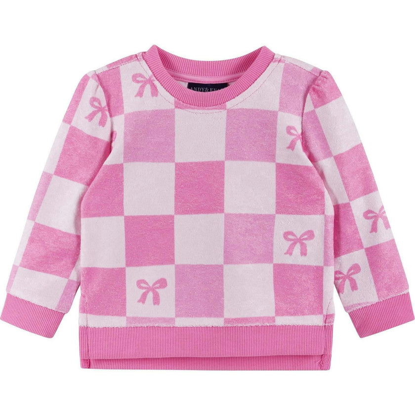 Infant Girls Terry Set | Checkered Bow