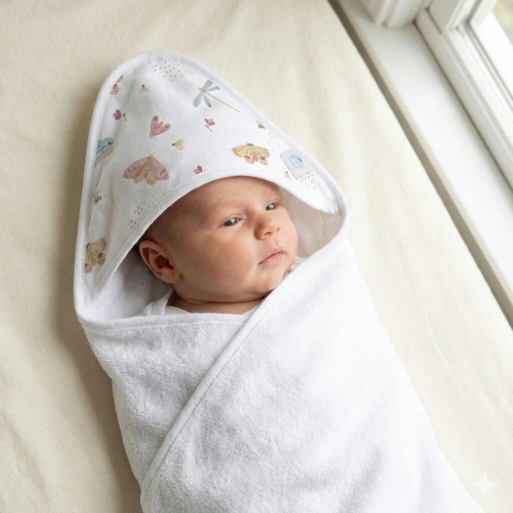 Butterflies Pima Hooded Towel