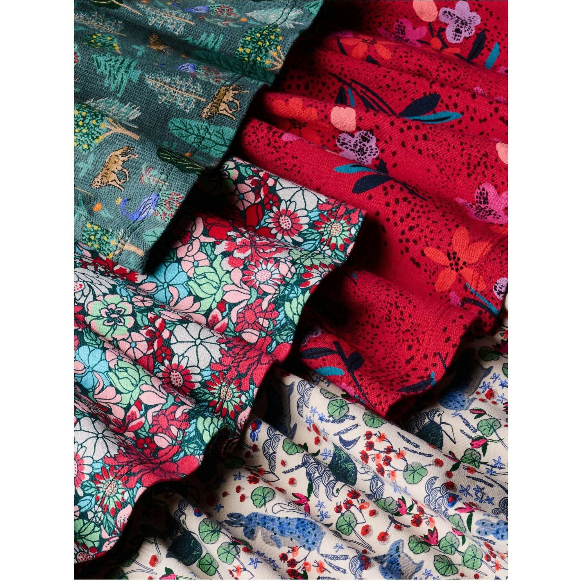 Smocked Blouson Dress, Multi