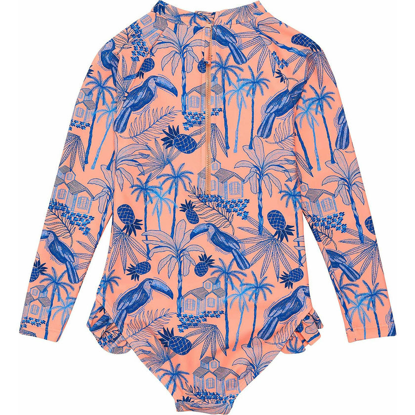 UPF50+ Sustainable High Neck Long Sleeve Leg Frill Surf Suit