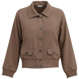 Cropped Cotton Bomber Jacket