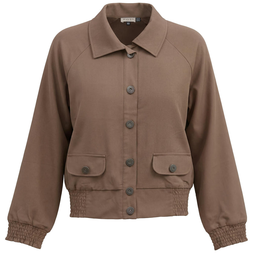 Cropped Cotton Bomber Jacket