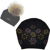 Floral Rhinestone Design Hat (Snap On Pom Sold Separately)