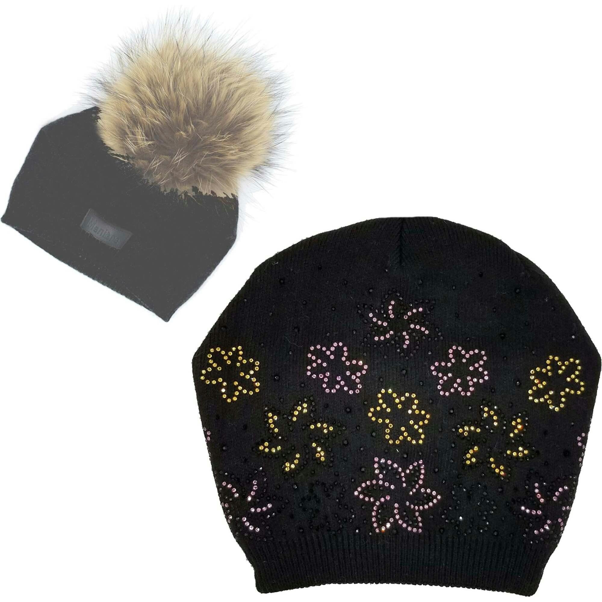 Floral Rhinestone Design Hat (Snap On Pom Sold Separately)