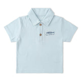 Organic Polo Shirt & Shorts Set - Light Blue