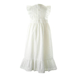 Eyelet Embroidered Ruffle Shoulder Maxi Dress