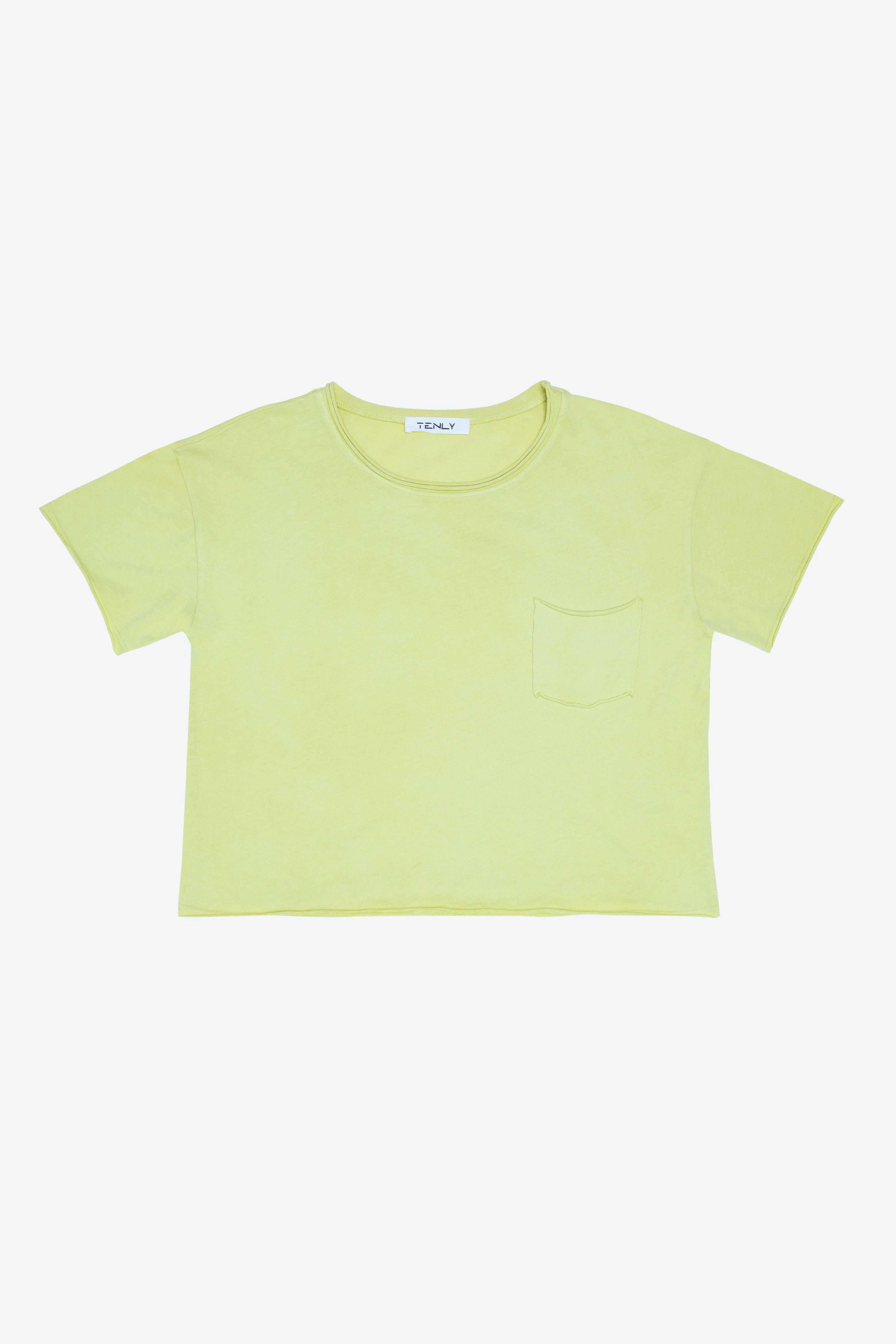 Cotton Jersey Raw Edge Pocket Tee