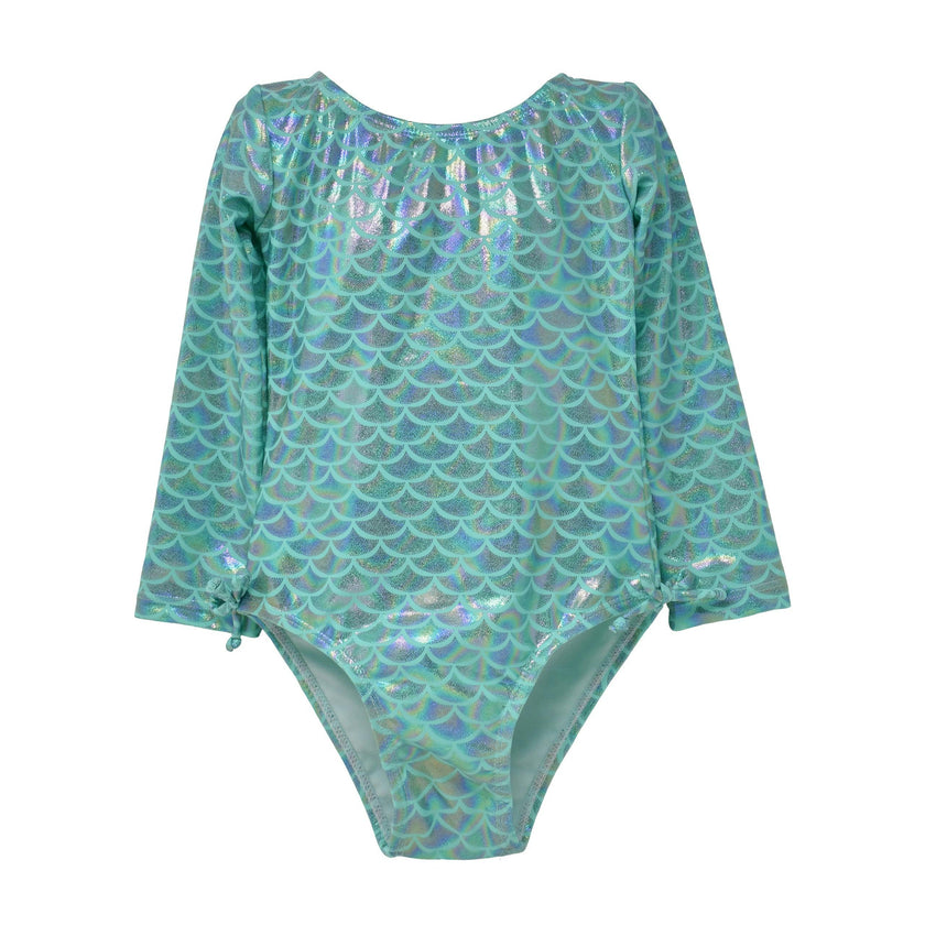 UPF 50+ Charlie L/S Rash Guard Swimsuit - Fairy Tale Scales