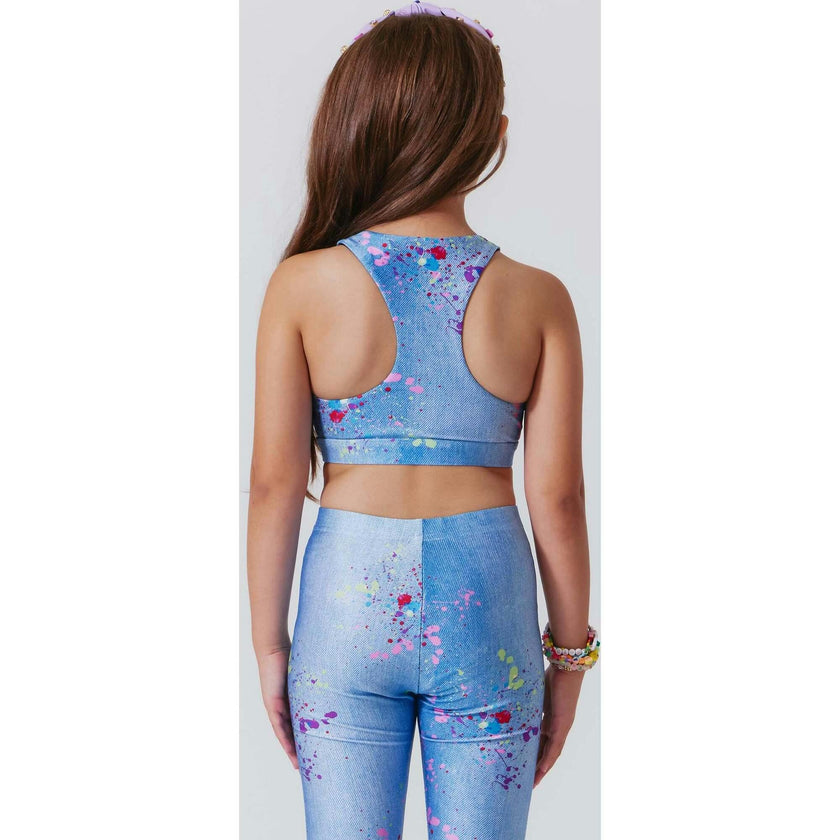 Girls Hi-Shine Scoop Neck Racer Back Sports Bra