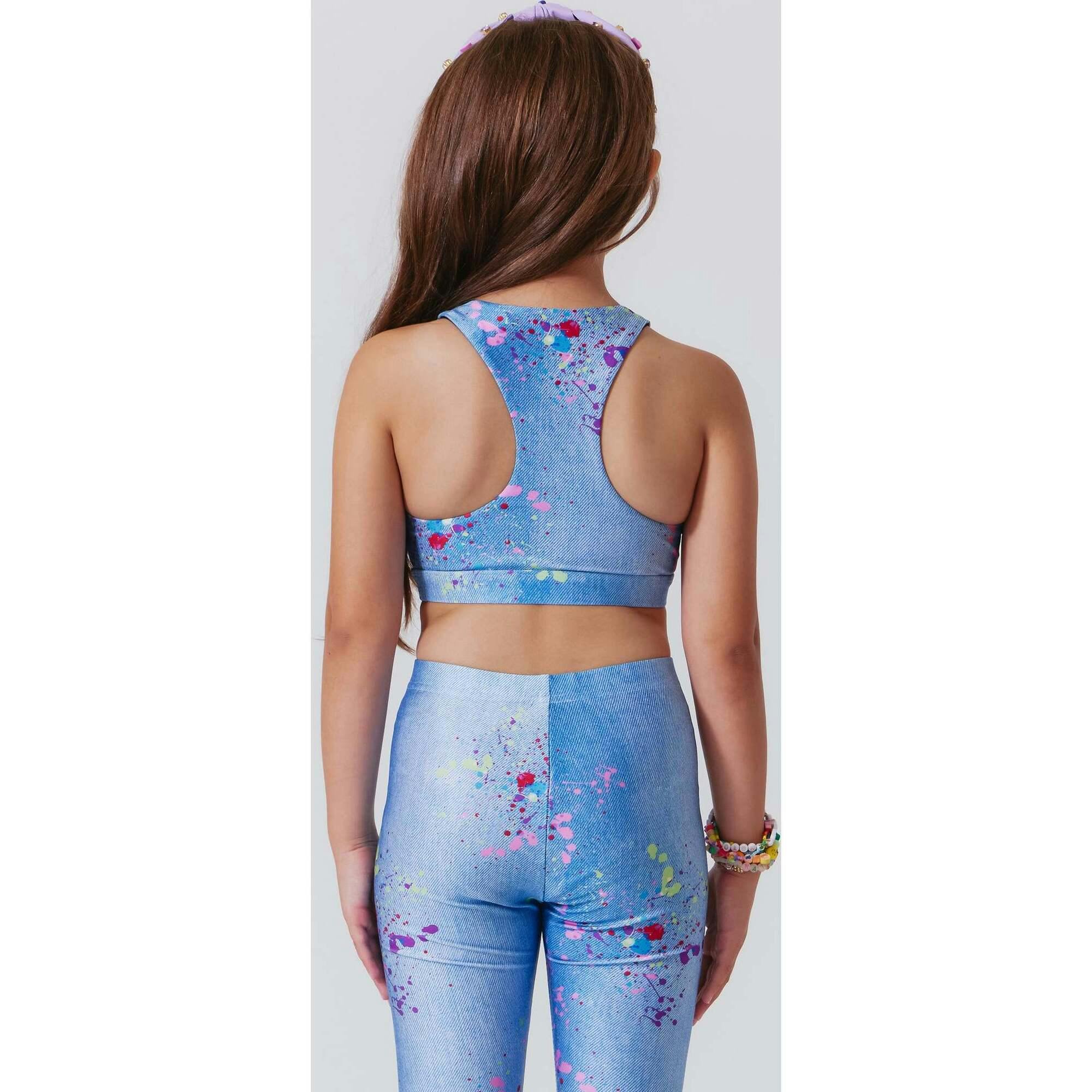 Girls Hi-Shine Scoop Neck Racer Back Sports Bra
