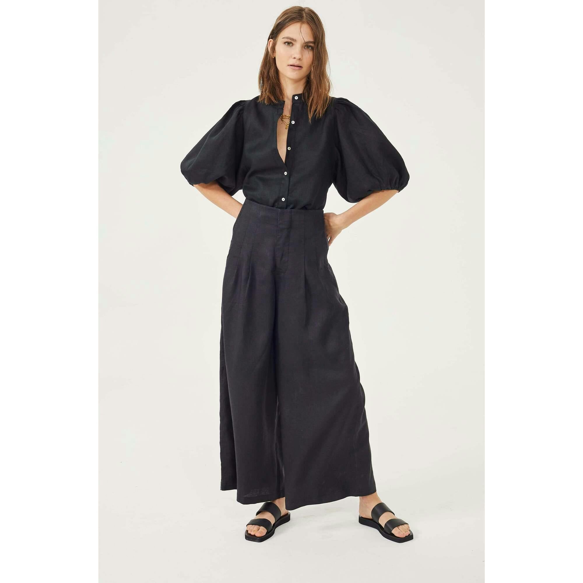 Culotte Linen Pants - Natural
