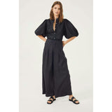 Culotte Linen Pants - Black