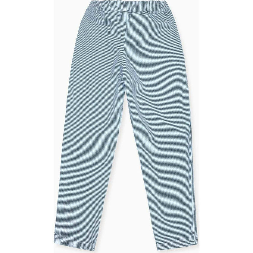 Blue Stripe Andreas Boy Cotton Trousers