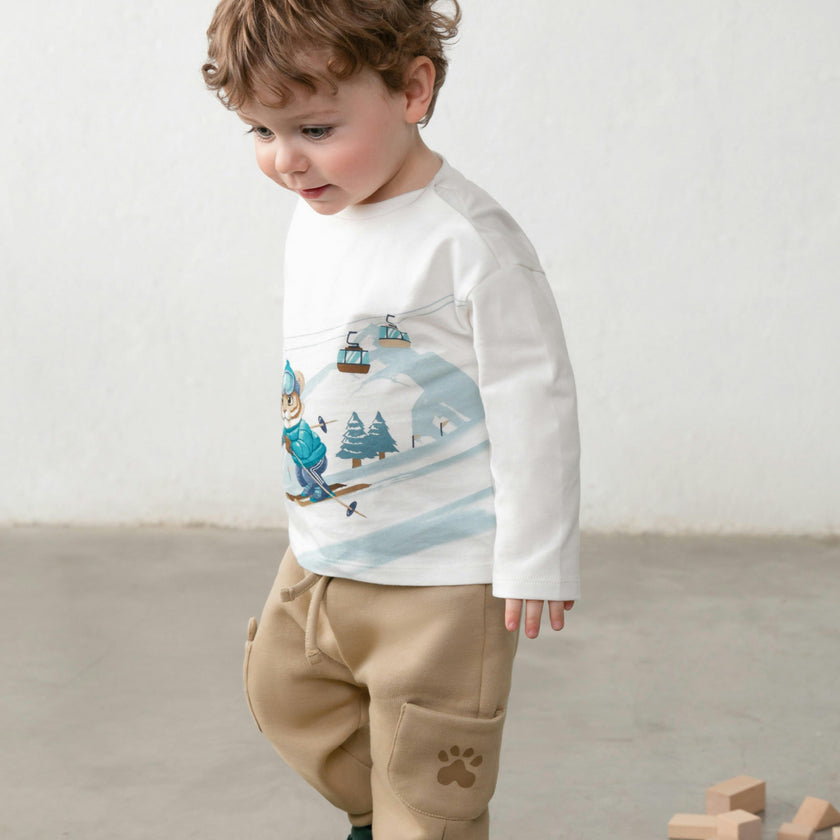 Beige Interactive Animal Sweatpants