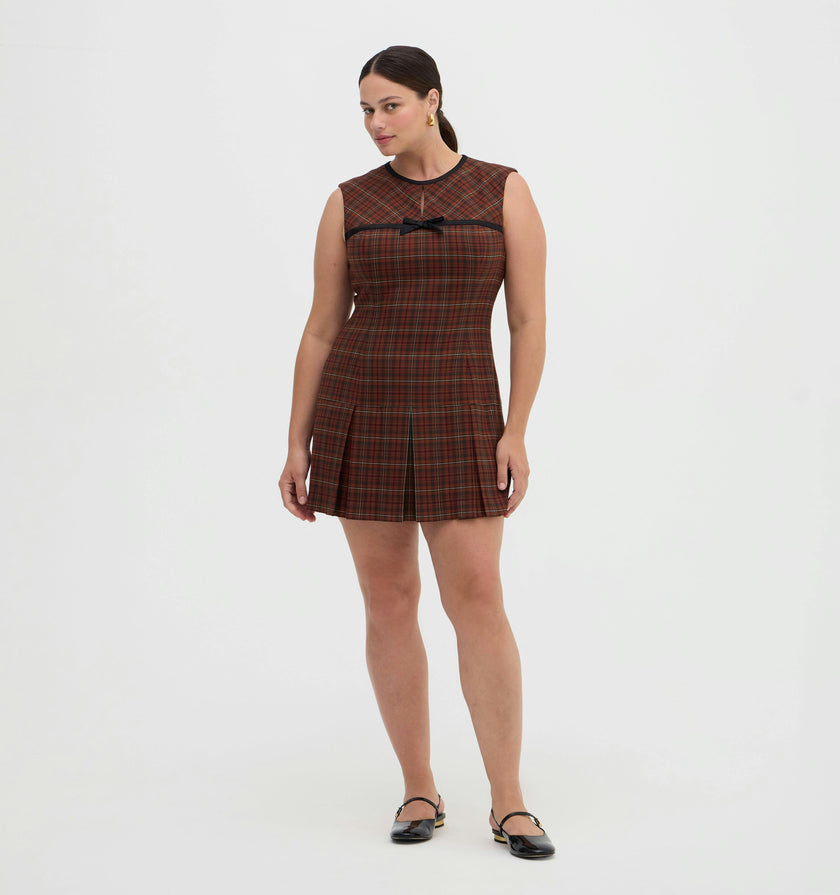 The Michelle Dress - Chestnut Plaid